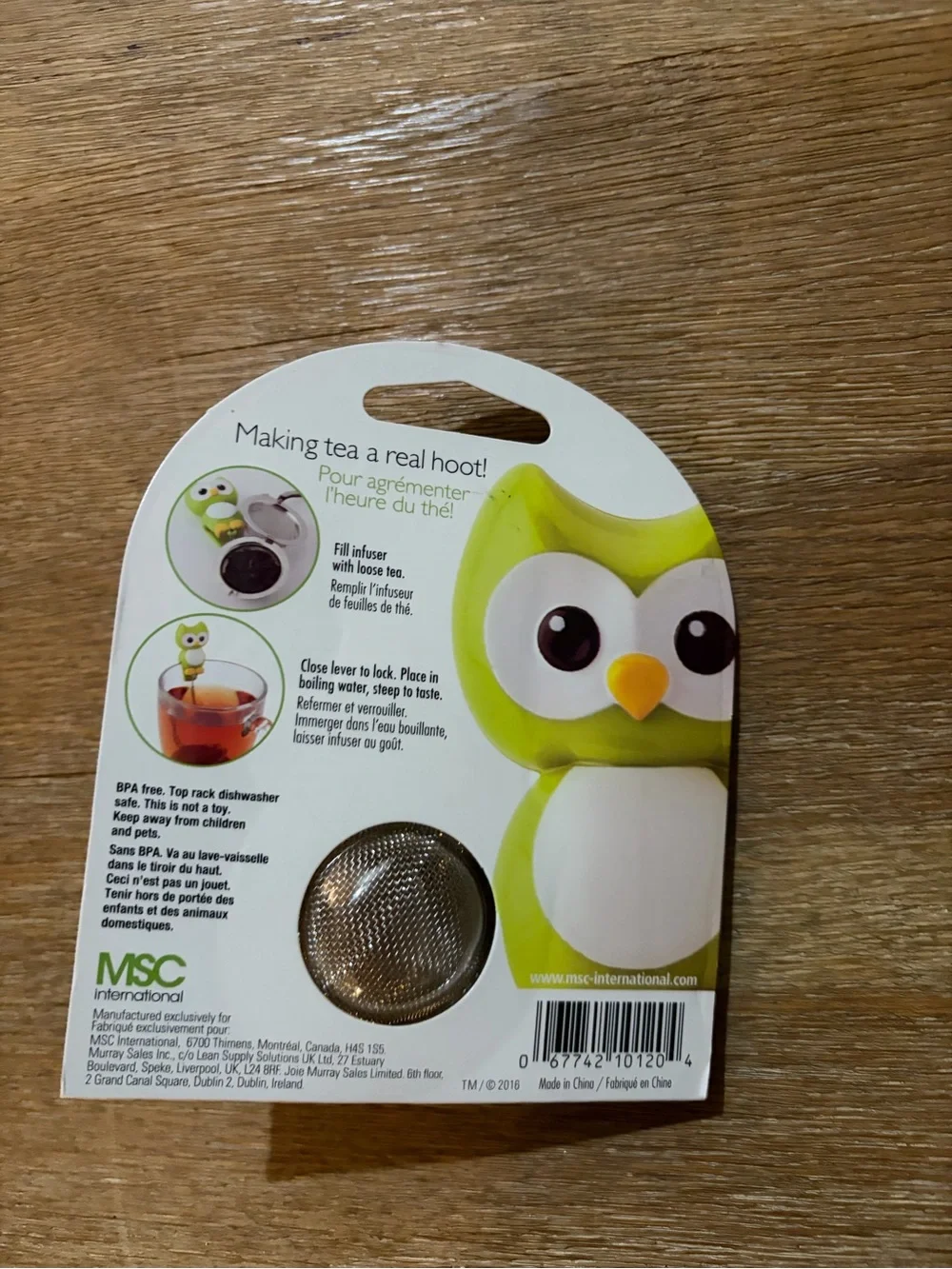 Joie Green & Yellow Owl Tea Cup Infuser